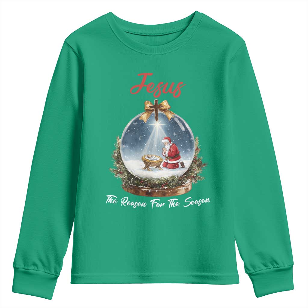 Jesus Santa Christmas Youth Sweatshirt The Reason For The Season - Wonder Print Shop