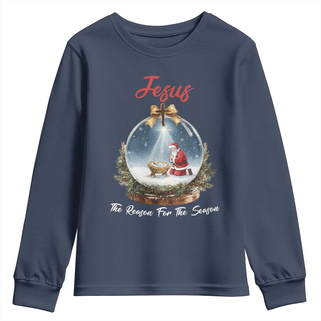 Jesus Santa Christmas Youth Sweatshirt The Reason For The Season - Wonder Print Shop