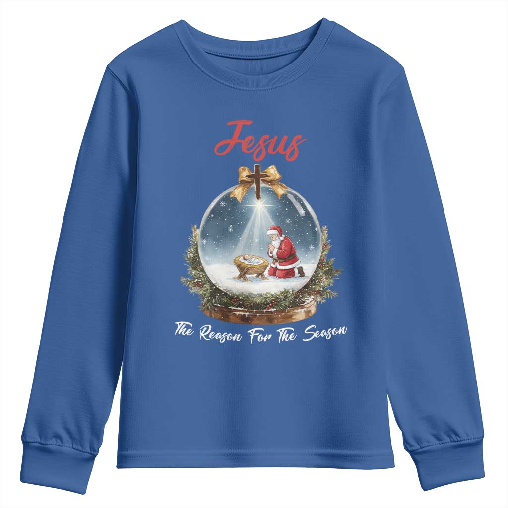 Jesus Santa Christmas Youth Sweatshirt The Reason For The Season - Wonder Print Shop