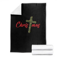 Christian Christmas Throw Blanket Cross Lights Faith - Wonder Print Shop