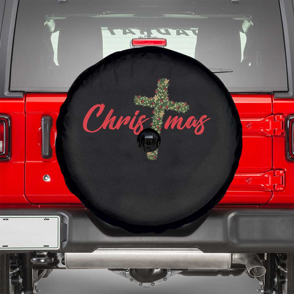 Christian Christmas Spare Tire Cover Cross Lights Faith - Wonder Print Shop