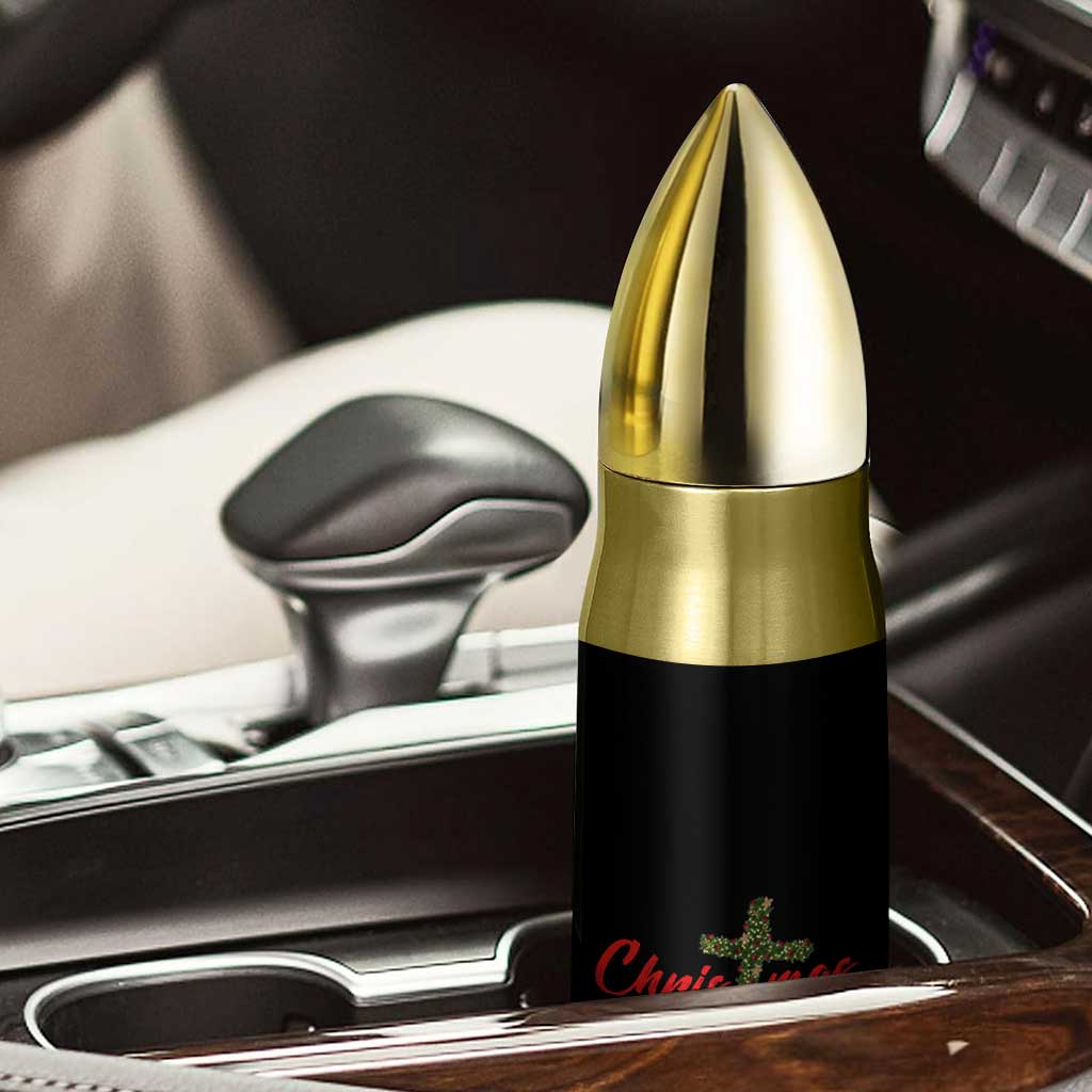 Christian Christmas Bullet Tumbler Cross Lights Faith - Wonder Print Shop