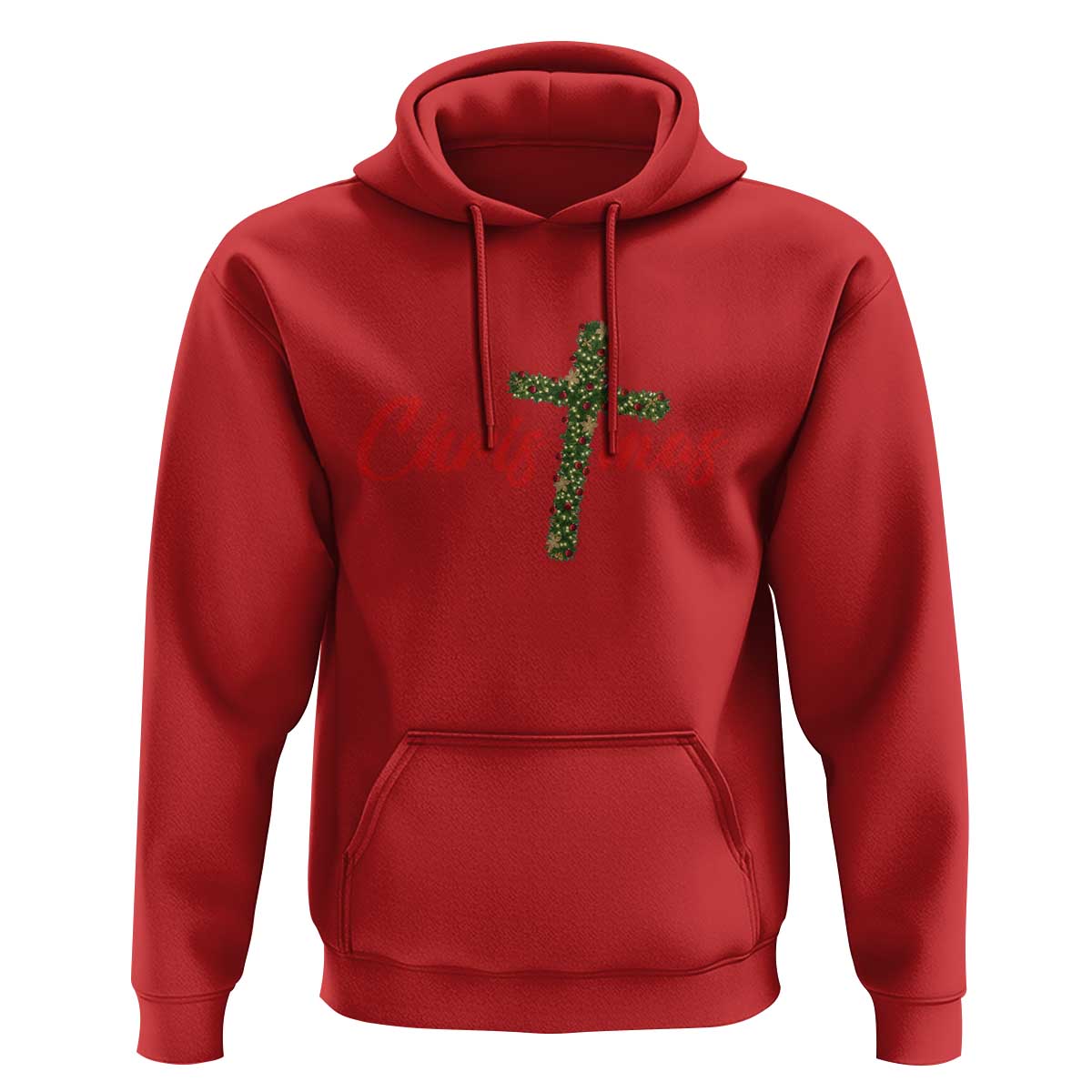 Christian Christmas Hoodie Cross Lights Faith - Wonder Print Shop