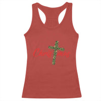 Christian Christmas Racerback Tank Top Cross Lights Faith - Wonder Print Shop