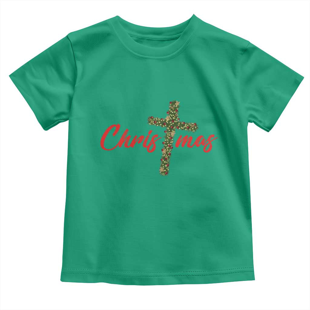 Christian Christmas Toddler T Shirt Cross Lights Faith - Wonder Print Shop