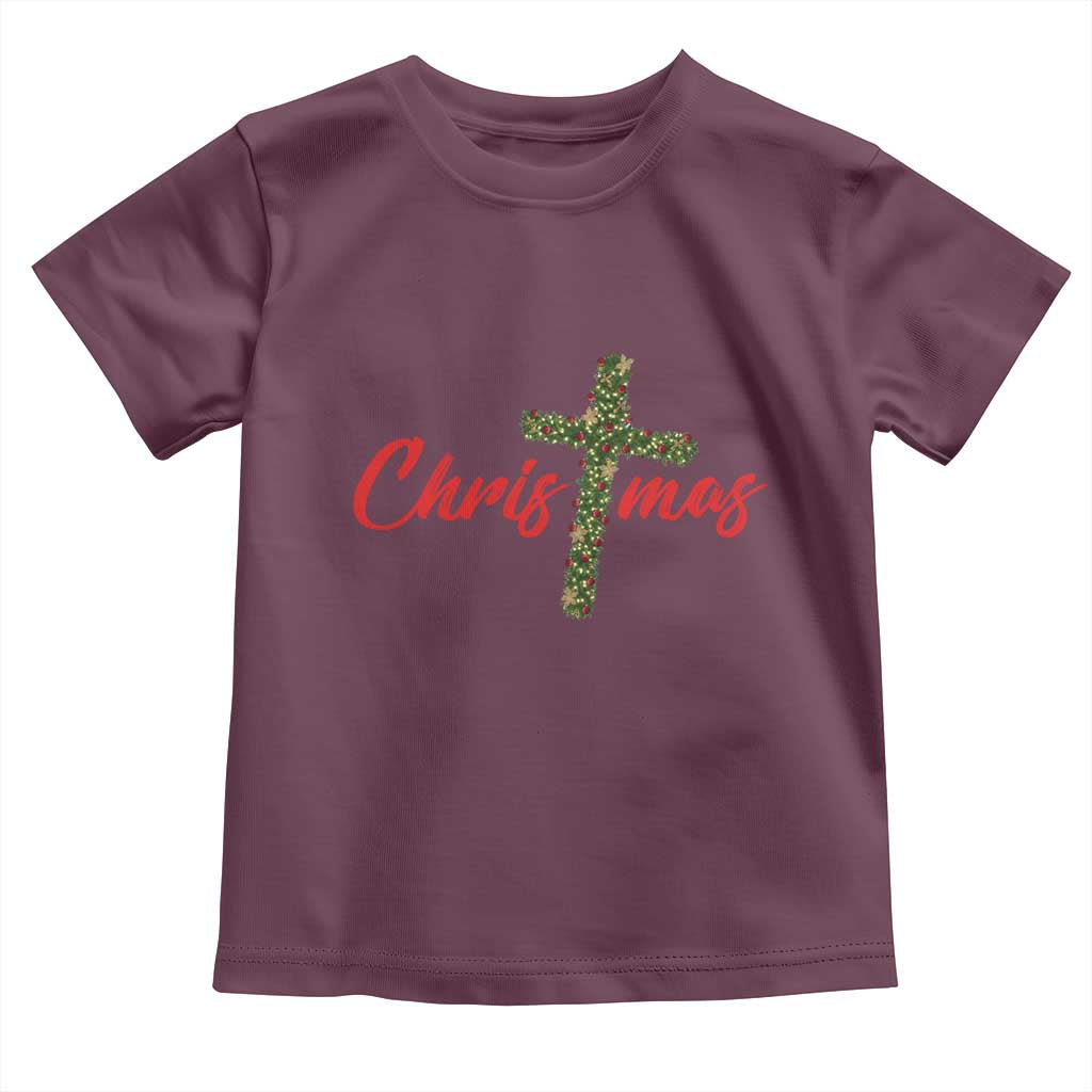 Christian Christmas Toddler T Shirt Cross Lights Faith - Wonder Print Shop