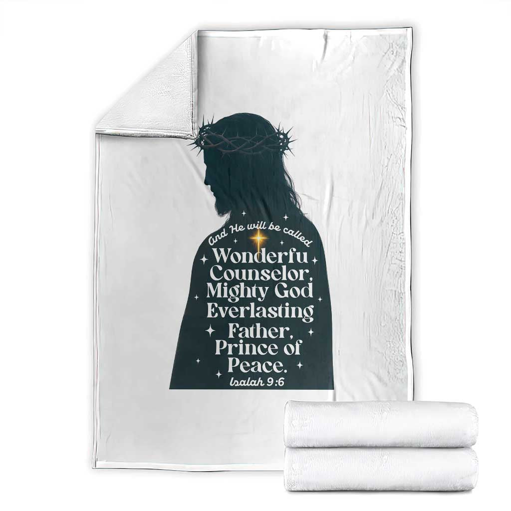 Christian Jesus Throw Blanket Cross Bible Verse Inspirational Isalah 9:6 - Wonder Print Shop