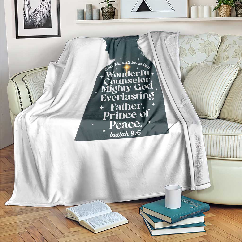 Christian Jesus Throw Blanket Cross Bible Verse Inspirational Isalah 9:6 - Wonder Print Shop