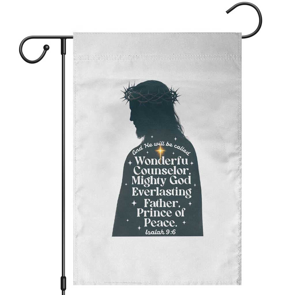 Christian Jesus Garden Flag Cross Bible Verse Inspirational Isalah 9:6 - Wonder Print Shop