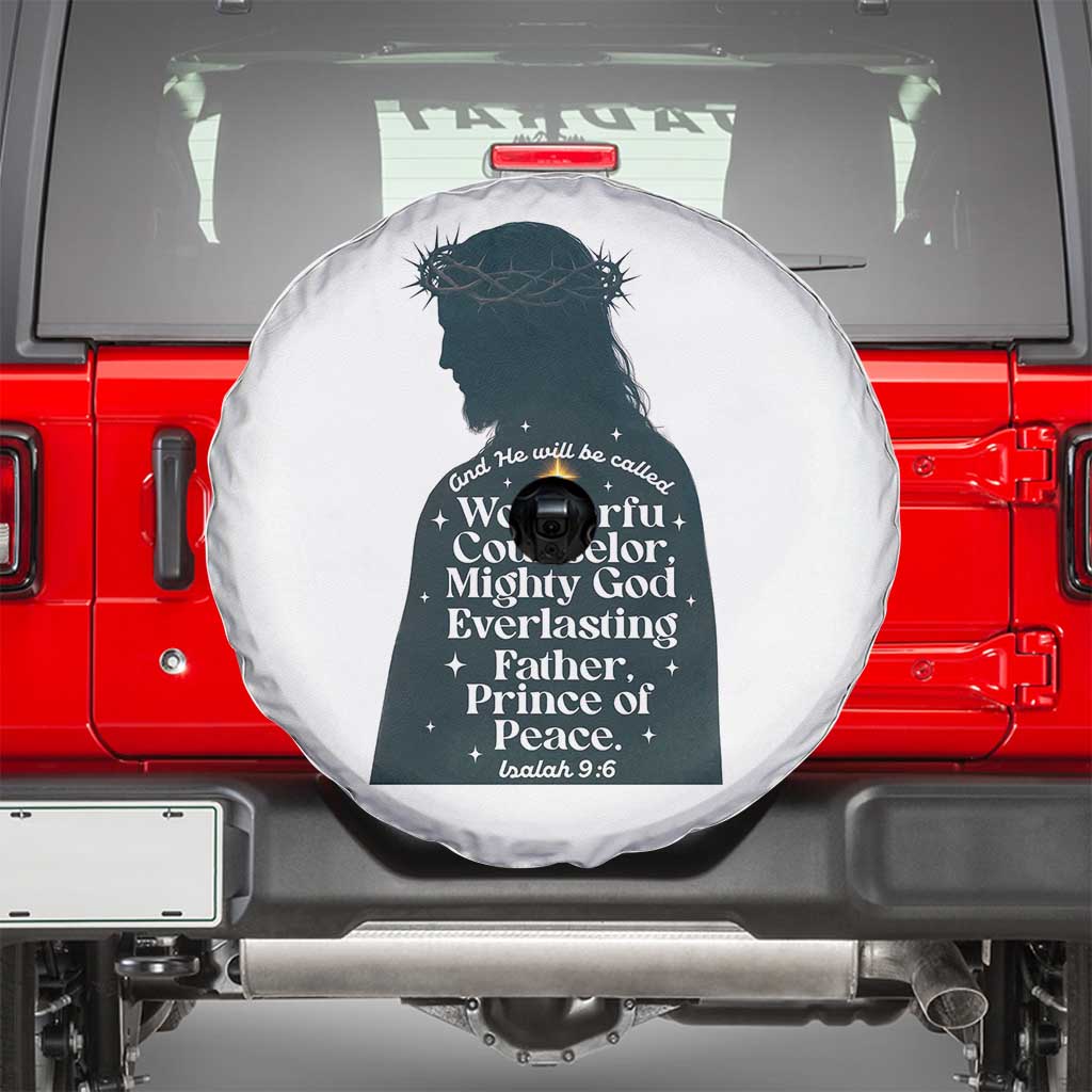 Christian Jesus Spare Tire Cover Cross Bible Verse Inspirational Isalah 9:6 - Wonder Print Shop