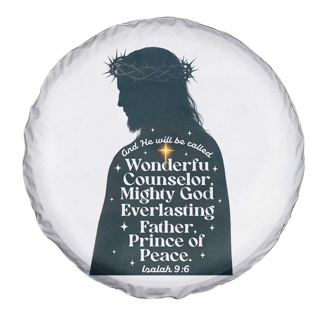 Christian Jesus Spare Tire Cover Cross Bible Verse Inspirational Isalah 9:6 - Wonder Print Shop