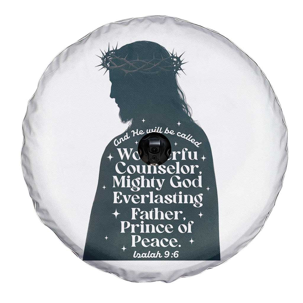 Christian Jesus Spare Tire Cover Cross Bible Verse Inspirational Isalah 9:6 - Wonder Print Shop