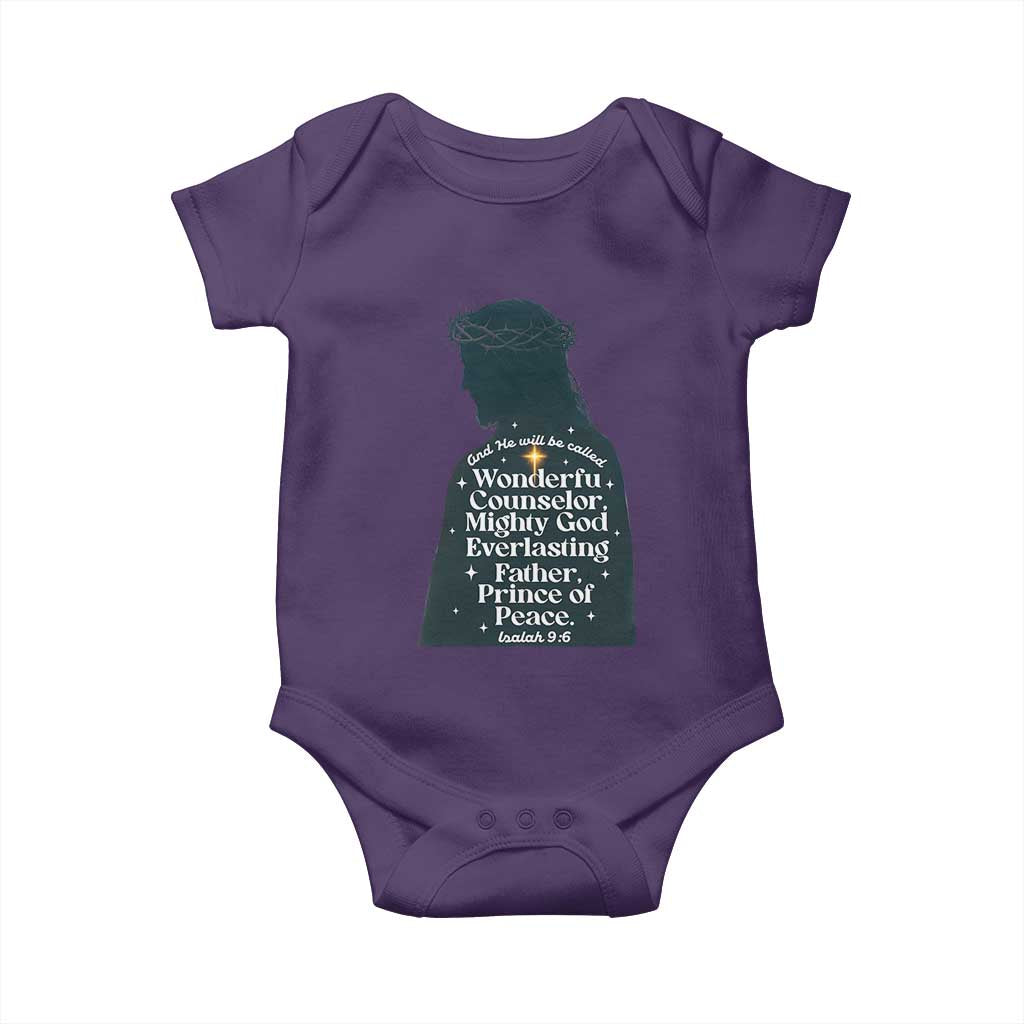 Christian Jesus Baby Onesie Cross Bible Verse Inspirational Isalah 9:6 - Wonder Print Shop