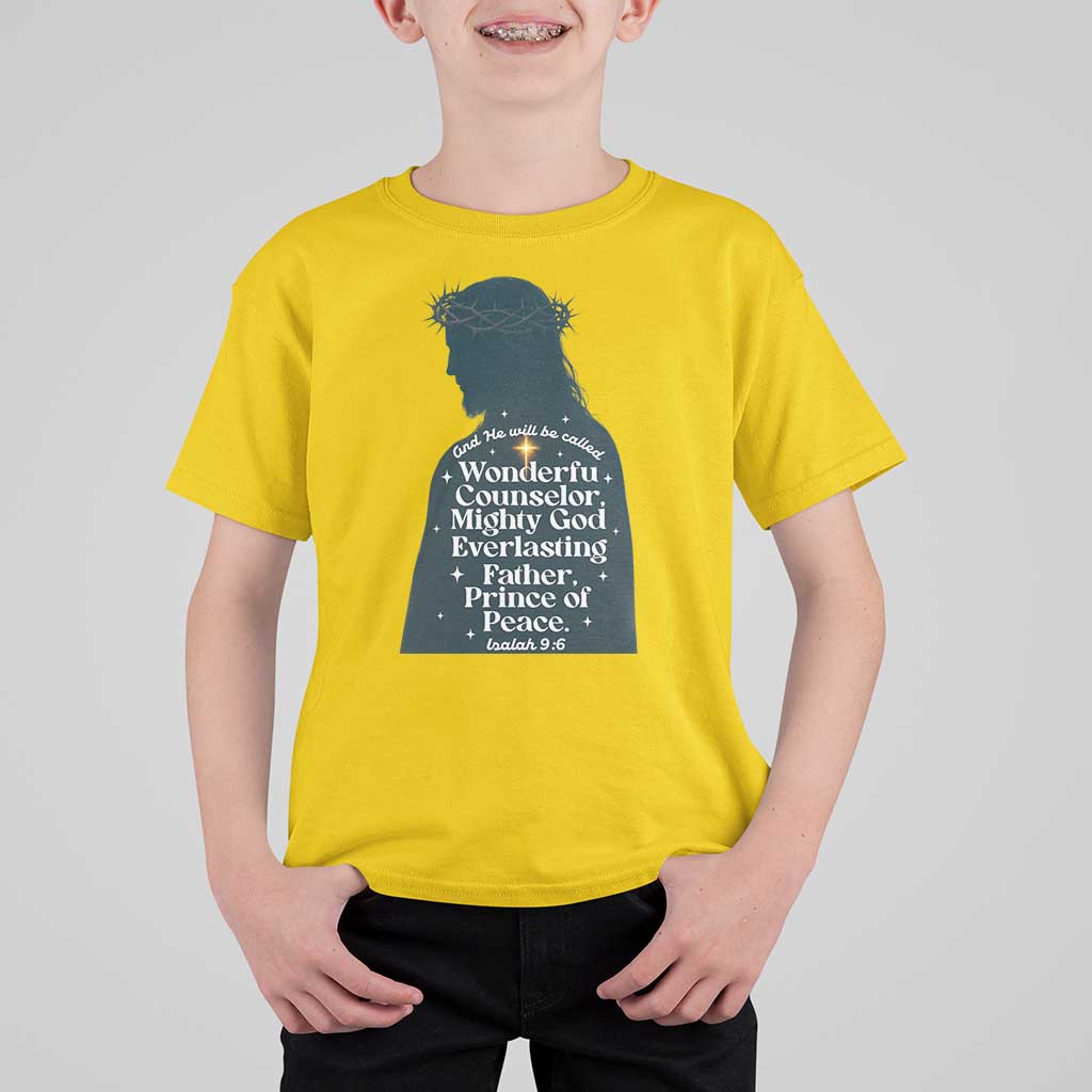Christian Jesus T Shirt For Kid Cross Bible Verse Inspirational Isalah 9:6 - Wonder Print Shop