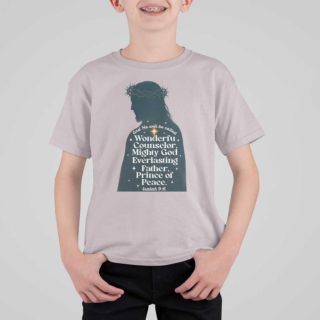 Christian Jesus T Shirt For Kid Cross Bible Verse Inspirational Isalah 9:6 - Wonder Print Shop