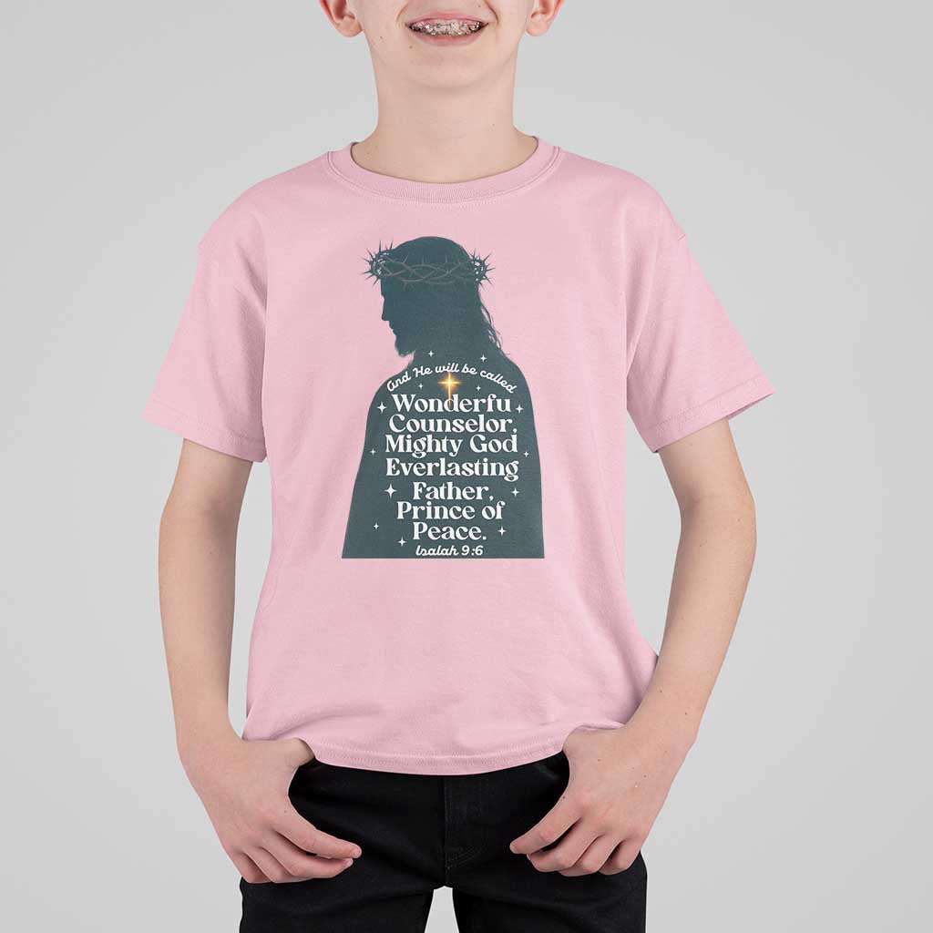 Christian Jesus T Shirt For Kid Cross Bible Verse Inspirational Isalah 9:6 - Wonder Print Shop