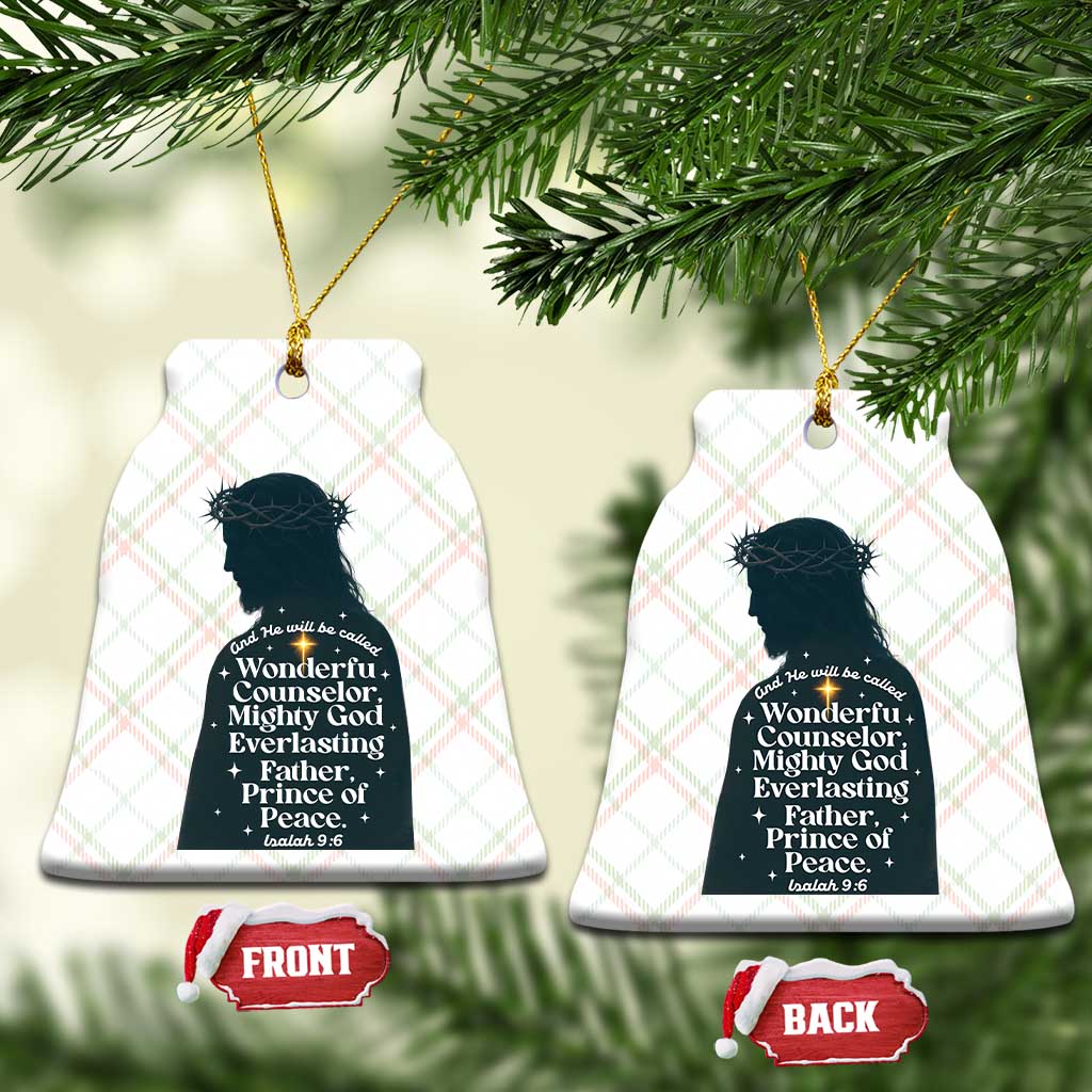 Christian Jesus Ceramic Ornament Cross Bible Verse Inspirational Isalah 9:6 - Wonder Print Shop