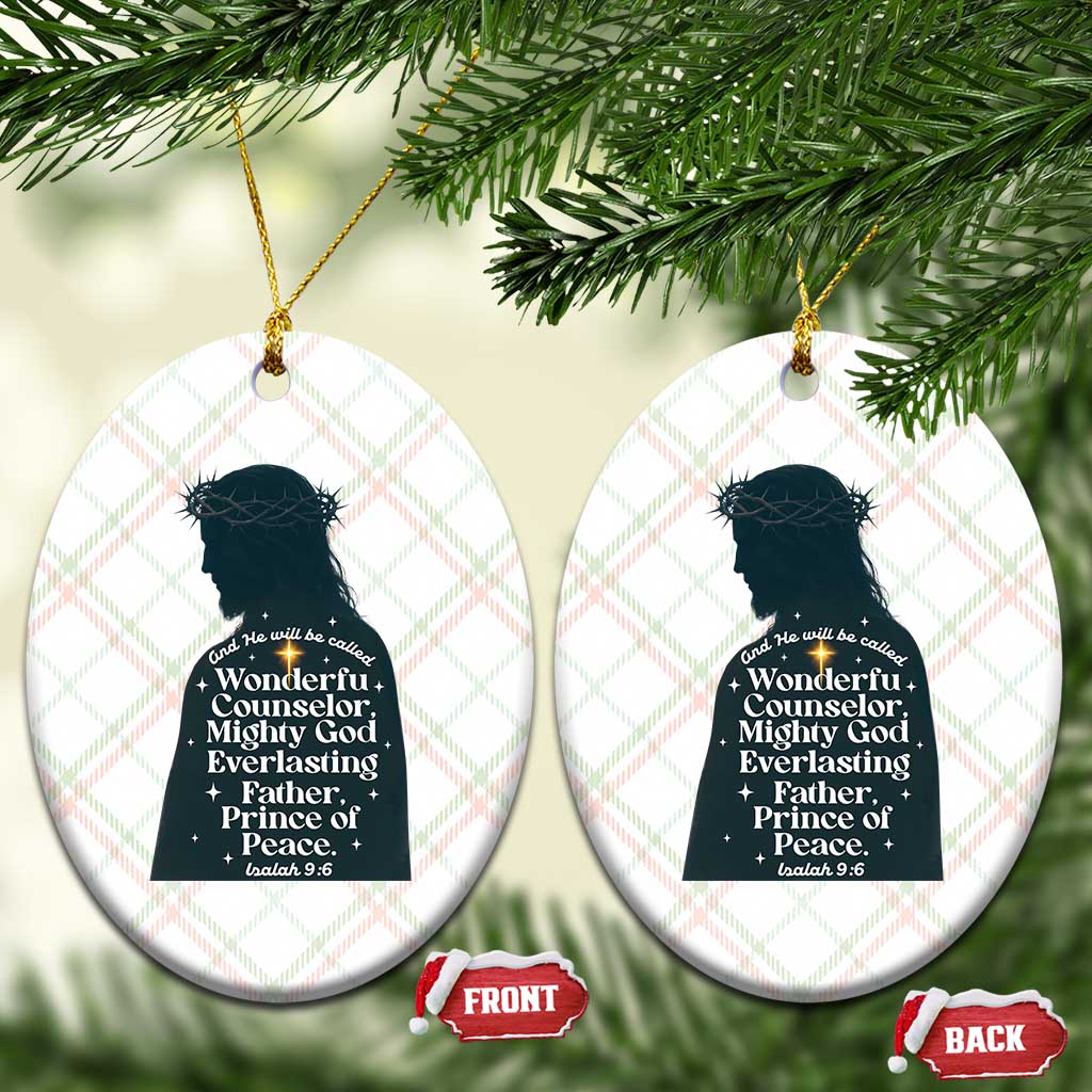 Christian Jesus Ceramic Ornament Cross Bible Verse Inspirational Isalah 9:6 - Wonder Print Shop