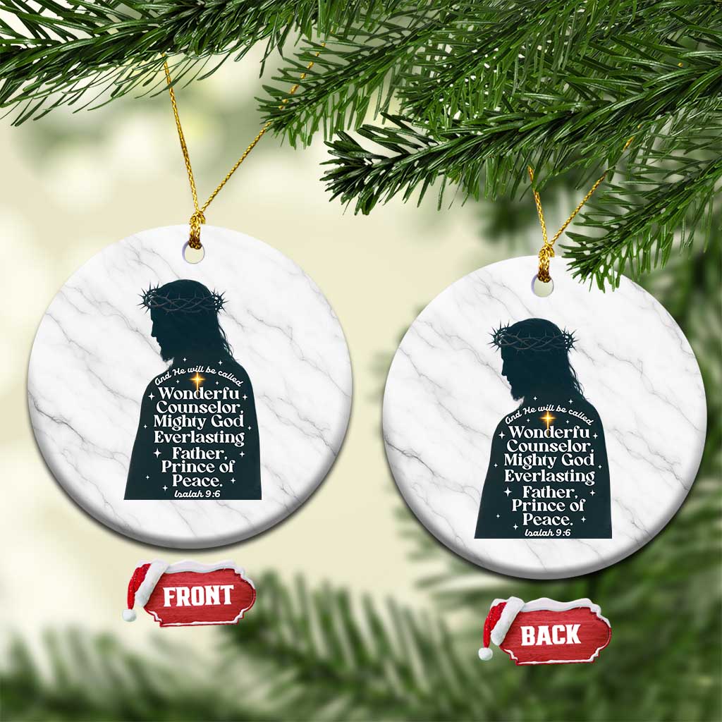 Christian Jesus Ceramic Ornament Cross Bible Verse Inspirational Isalah 9:6 - Wonder Print Shop