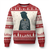 Christian Jesus Ugly Christmas Sweater Cross Bible Verse Inspirational Isalah 9:6 - Wonder Print Shop