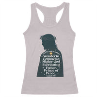 Christian Jesus Racerback Tank Top Cross Bible Verse Inspirational Isalah 9:6 - Wonder Print Shop