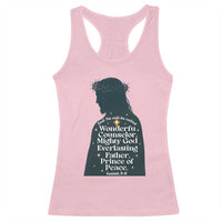 Christian Jesus Racerback Tank Top Cross Bible Verse Inspirational Isalah 9:6 - Wonder Print Shop