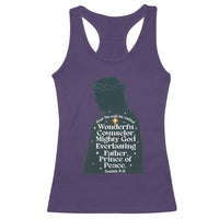 Christian Jesus Racerback Tank Top Cross Bible Verse Inspirational Isalah 9:6 - Wonder Print Shop