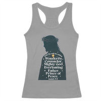 Christian Jesus Racerback Tank Top Cross Bible Verse Inspirational Isalah 9:6 - Wonder Print Shop