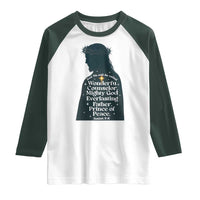 Christian Jesus Raglan Shirt Cross Bible Verse Inspirational Isalah 9:6 - Wonder Print Shop