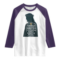 Christian Jesus Raglan Shirt Cross Bible Verse Inspirational Isalah 9:6 - Wonder Print Shop