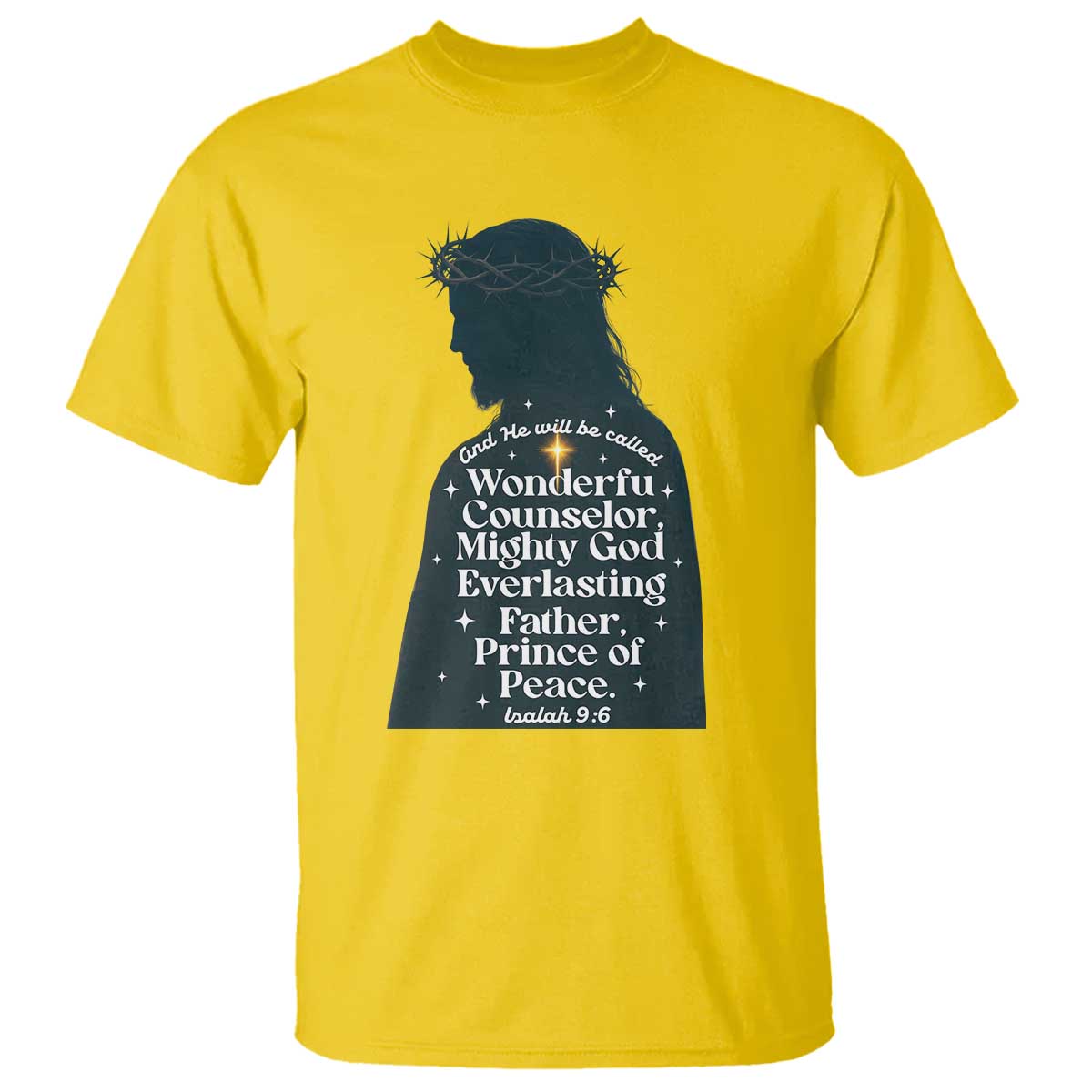 Christian Jesus T Shirt Cross Bible Verse Inspirational Isalah 9:6 - Wonder Print Shop