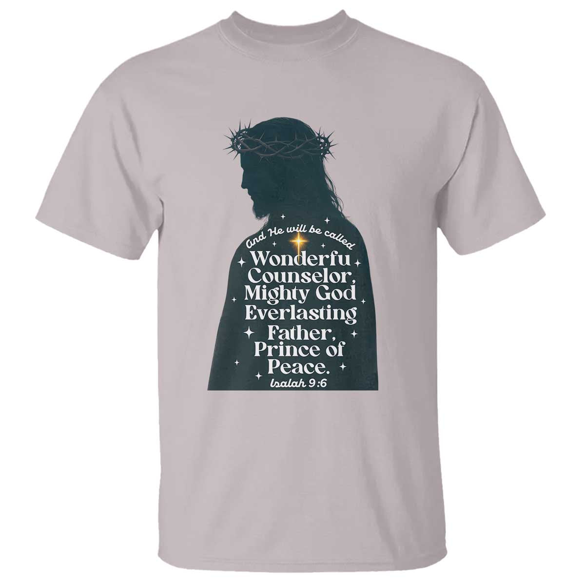 Christian Jesus T Shirt Cross Bible Verse Inspirational Isalah 9:6 - Wonder Print Shop