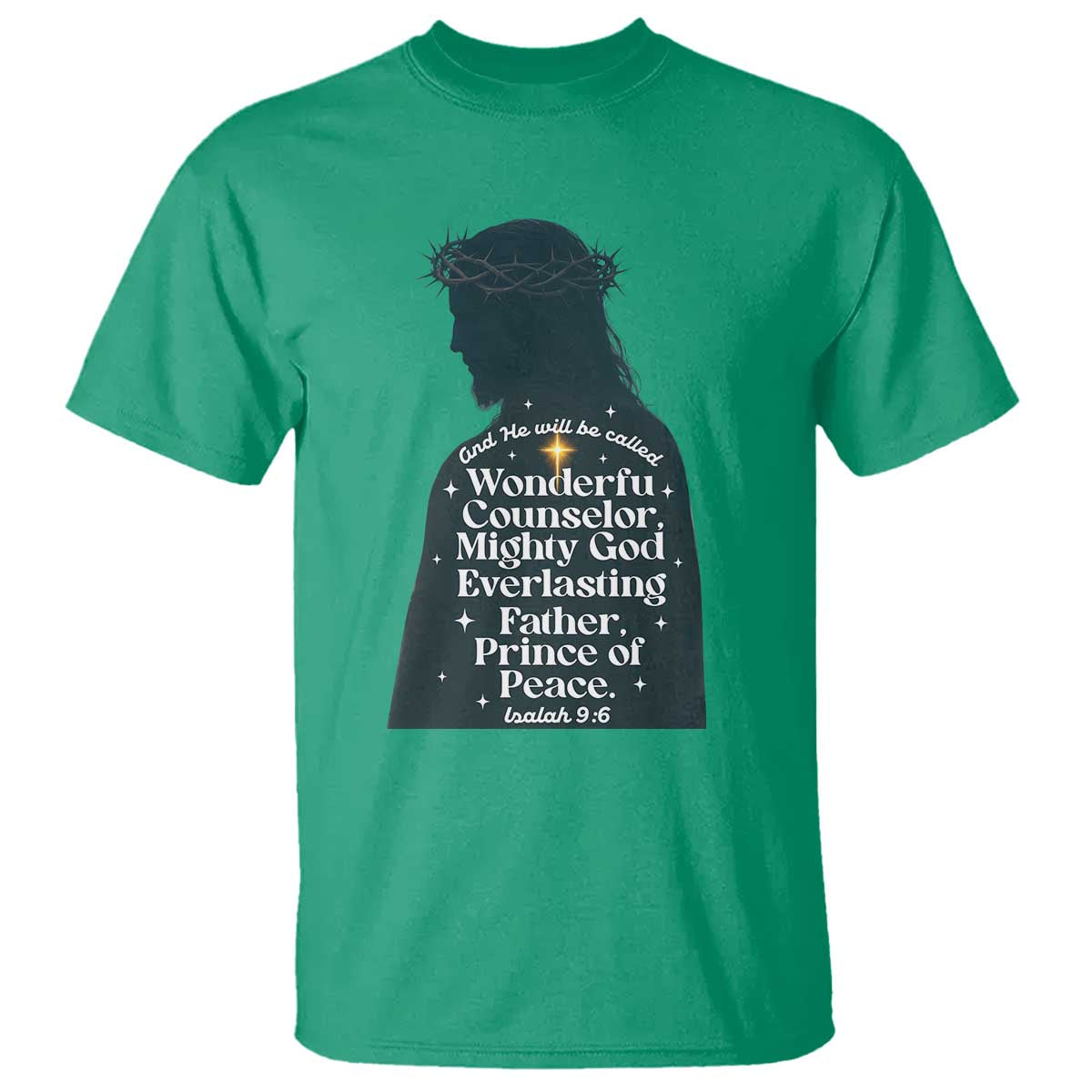 Christian Jesus T Shirt Cross Bible Verse Inspirational Isalah 9:6 - Wonder Print Shop