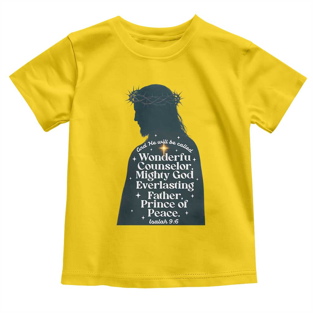 Christian Jesus Toddler T Shirt Cross Bible Verse Inspirational Isalah 9:6 - Wonder Print Shop