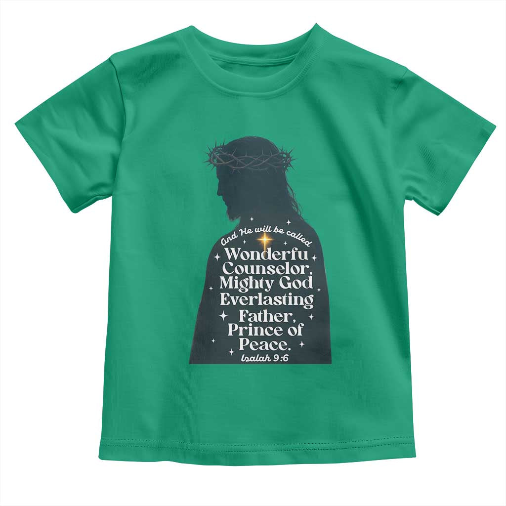 Christian Jesus Toddler T Shirt Cross Bible Verse Inspirational Isalah 9:6 - Wonder Print Shop