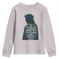 Christian Jesus Youth Sweatshirt Cross Bible Verse Inspirational Isalah 9:6 - Wonder Print Shop