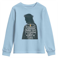 Christian Jesus Youth Sweatshirt Cross Bible Verse Inspirational Isalah 9:6 - Wonder Print Shop