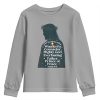 Christian Jesus Youth Sweatshirt Cross Bible Verse Inspirational Isalah 9:6 - Wonder Print Shop