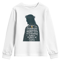 Christian Jesus Youth Sweatshirt Cross Bible Verse Inspirational Isalah 9:6 - Wonder Print Shop