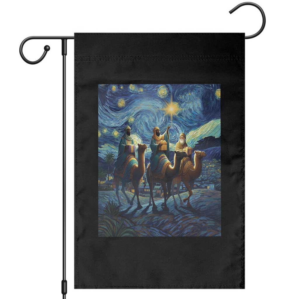Three Kings Garden Flag Nativity Scene Starry Night Christian Christmas - Wonder Print Shop