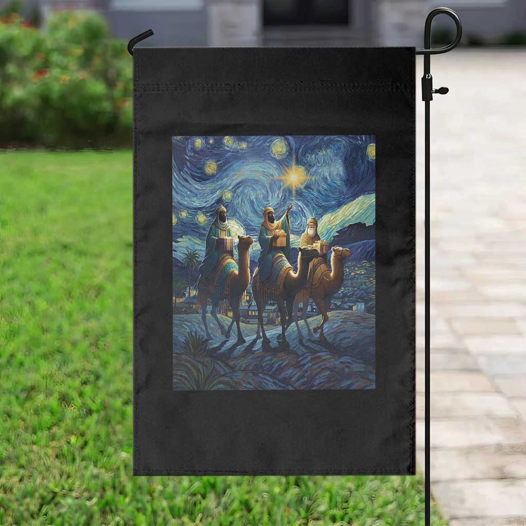 Three Kings Garden Flag Nativity Scene Starry Night Christian Christmas - Wonder Print Shop