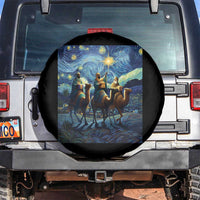Three Kings Spare Tire Cover Nativity Scene Starry Night Christian Christmas - Wonder Print Shop