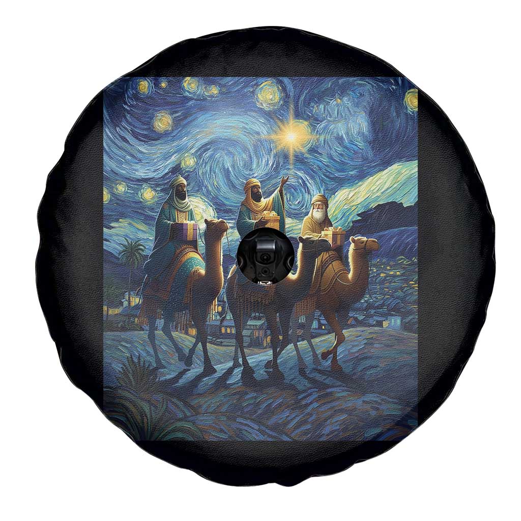 Three Kings Spare Tire Cover Nativity Scene Starry Night Christian Christmas - Wonder Print Shop