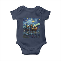Three Kings Baby Onesie Nativity Scene Starry Night Christian Christmas - Wonder Print Shop