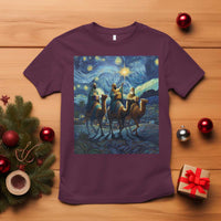 Three Kings T Shirt Nativity Scene Starry Night Christian Christmas - Wonder Print Shop