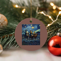 Three Kings Ceramic Ornament Nativity Scene Starry Night Christian Xmas - Wonder Print Shop