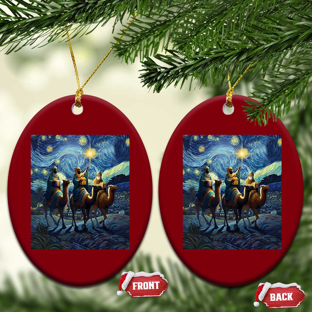 Three Kings Ceramic Ornament Nativity Scene Starry Night Christian Xmas - Wonder Print Shop