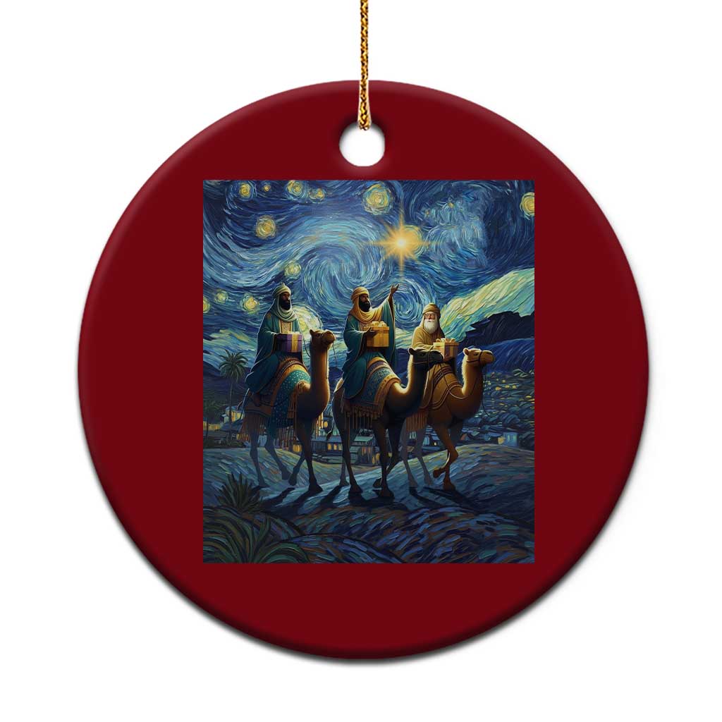 Three Kings Ceramic Ornament Nativity Scene Starry Night Christian Xmas - Wonder Print Shop