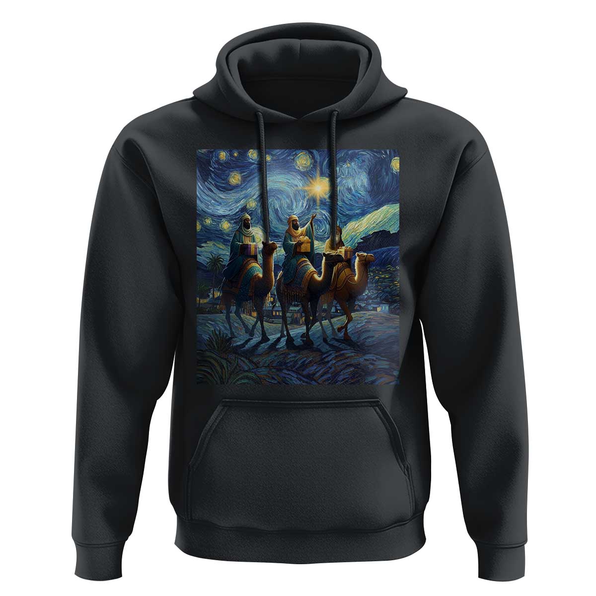 Three Kings Hoodie Nativity Scene Starry Night Christian Christmas - Wonder Print Shop