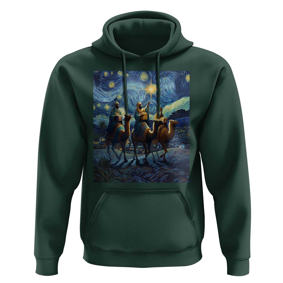 Three Kings Hoodie Nativity Scene Starry Night Christian Christmas - Wonder Print Shop